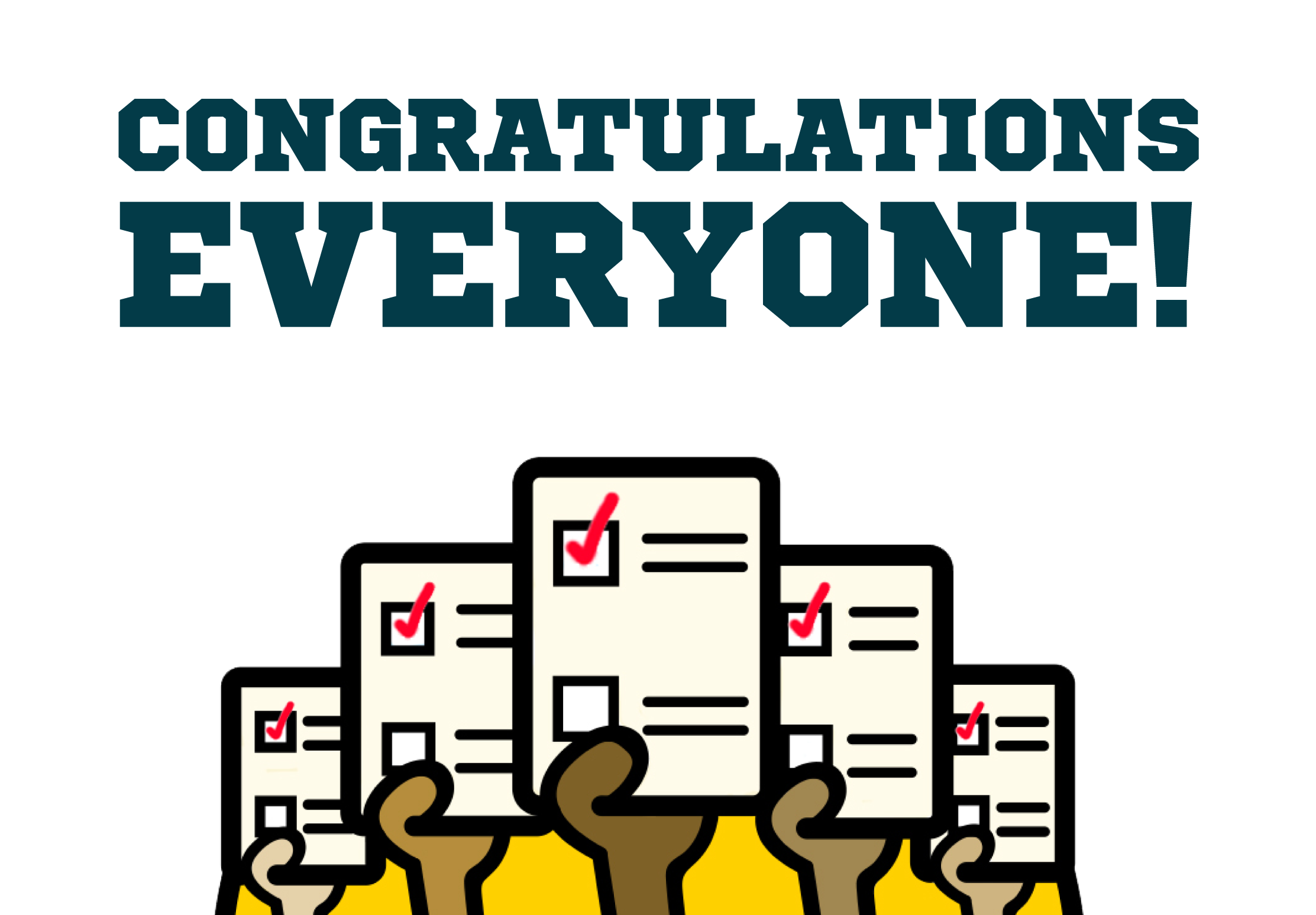 Congratulations Everyone 